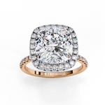 Load image into Gallery viewer, Cushion Cut Lab Grown Diamond Engagement Ring With Double Halo
