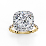 Load image into Gallery viewer, Cushion Cut Lab Grown Diamond Engagement Ring With Double Halo
