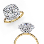 Load image into Gallery viewer, Cushion Cut Lab Grown Diamond Engagement Ring With Double Halo

