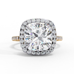 Load image into Gallery viewer, Cushion Cut Lab Grown Diamond Engagement Ring With Double Halo
