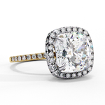 Load image into Gallery viewer, Cushion Cut Lab Grown Diamond Engagement Ring With Double Halo
