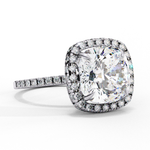Load image into Gallery viewer, Cushion Cut Lab Grown Diamond Engagement Ring With Double Halo
