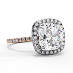 Load image into Gallery viewer, Cushion Cut Lab Grown Diamond Engagement Ring With Double Halo
