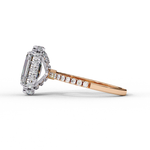 Load image into Gallery viewer, Emerald Cut Lab Grown Diamond Engagement Ring with Pave Halo

