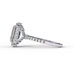 Load image into Gallery viewer, Emerald Cut Lab Grown Diamond Engagement Ring with Pave Halo

