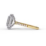 Load image into Gallery viewer, Emerald Cut Lab Grown Diamond Engagement Ring with Pave Halo

