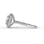 Load image into Gallery viewer, Radiant Cut Moissanite Engagement Ring with Pave Halo
