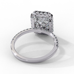 Load image into Gallery viewer, Radiant Cut Moissanite Engagement Ring with Pave Halo
