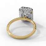 Load image into Gallery viewer, Radiant Cut Moissanite Engagement Ring with Pave Halo
