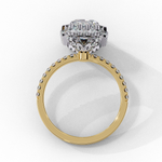 Load image into Gallery viewer, Radiant Cut Moissanite Engagement Ring with Pave Halo
