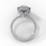 Load image into Gallery viewer, Radiant Cut Moissanite Engagement Ring with Pave Halo
