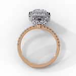 Load image into Gallery viewer, Radiant Cut Moissanite Engagement Ring with Pave Halo
