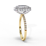 Load image into Gallery viewer, Radiant Cut Moissanite Engagement Ring with Pave Halo
