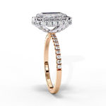Load image into Gallery viewer, Radiant Cut Moissanite Engagement Ring with Pave Halo

