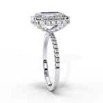Load image into Gallery viewer, Radiant Cut Moissanite Engagement Ring with Pave Halo
