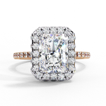 Load image into Gallery viewer, Radiant Cut Moissanite Engagement Ring with Pave Halo
