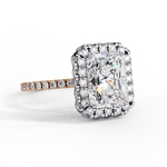 Load image into Gallery viewer, Radiant Cut Moissanite Engagement Ring with Pave Halo
