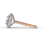 Load image into Gallery viewer, Radiant Cut Moissanite Engagement Ring with Pave Halo
