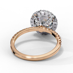Load image into Gallery viewer, Round Cut Lab Grown Diamond Engagement Ring With Pave Halo
