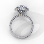Load image into Gallery viewer, Round Cut Lab Grown Diamond Engagement Ring With Pave Halo
