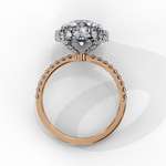 Load image into Gallery viewer, Round Cut Lab Grown Diamond Engagement Ring With Pave Halo

