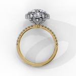 Load image into Gallery viewer, Round Cut Lab Grown Diamond Engagement Ring With Pave Halo
