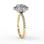 Load image into Gallery viewer, Round Cut Lab Grown Diamond Engagement Ring With Pave Halo
