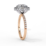 Load image into Gallery viewer, Round Cut Lab Grown Diamond Engagement Ring With Pave Halo
