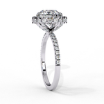 Load image into Gallery viewer, Round Cut Lab Grown Diamond Engagement Ring With Pave Halo

