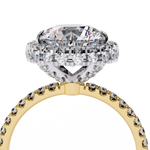 Load image into Gallery viewer, Round Cut Lab Grown Diamond Engagement Ring With Pave Halo
