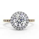 Load image into Gallery viewer, Round Cut Lab Grown Diamond Engagement Ring With Pave Halo
