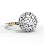 Load image into Gallery viewer, Round Cut Lab Grown Diamond Engagement Ring With Pave Halo
