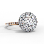 Load image into Gallery viewer, Round Cut Moissanite Engagement Ring With Pave Halo
