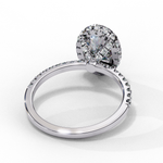 Load image into Gallery viewer, Oval Cut Moissanite Engagement Ring With Pave Halo
