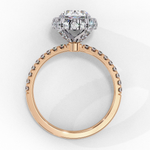 Load image into Gallery viewer, Oval Cut Moissanite Engagement Ring With Pave Halo
