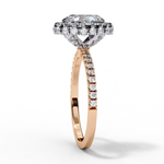Load image into Gallery viewer, Oval Cut Moissanite Engagement Ring With Pave Halo
