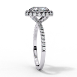 Load image into Gallery viewer, Oval Cut Moissanite Engagement Ring With Pave Halo
