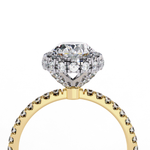 Load image into Gallery viewer, Oval Cut Moissanite Engagement Ring With Pave Halo
