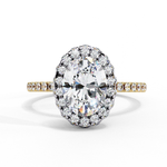 Load image into Gallery viewer, Oval Cut Moissanite Engagement Ring With Pave Halo
