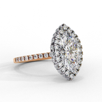 Load image into Gallery viewer, Marquise Cut Moissanite Engagement Ring With Pave Halo
