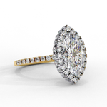 Load image into Gallery viewer, Marquise Cut Moissanite Engagement Ring With Pave Halo
