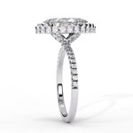Load image into Gallery viewer, Marquise Cut Moissanite Engagement Ring With Pave Halo

