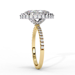 Load image into Gallery viewer, Marquise Cut Moissanite Engagement Ring With Pave Halo
