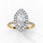 Load image into Gallery viewer, Marquise Cut Moissanite Engagement Ring With Pave Halo
