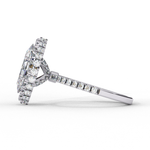 Load image into Gallery viewer, Marquise Cut Moissanite Engagement Ring With Pave Halo
