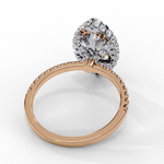 Load image into Gallery viewer, Marquise Cut Moissanite Engagement Ring With Pave Halo
