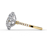 Load image into Gallery viewer, Pear Cut Lab Grown Diamond Engagement Ring With Double Halo
