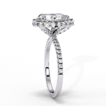 Load image into Gallery viewer, Pear Cut Lab Grown Diamond Engagement Ring With Double Halo
