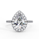 Load image into Gallery viewer, Pear Cut Moissanite Engagement Ring With Double Halo
