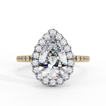 Load image into Gallery viewer, Pear Cut Lab Grown Diamond Engagement Ring With Double Halo
